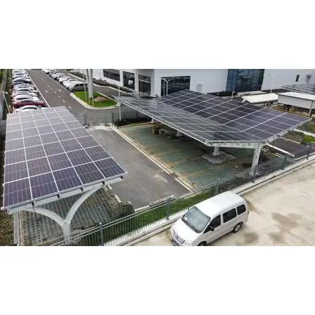 Carport solaire connecté dos à dos